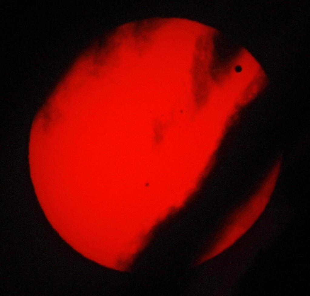 Venus transit of Sun at Port Alberni with clouds