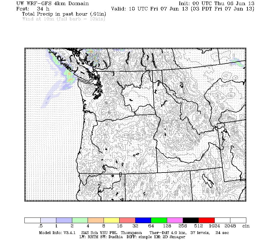 Showers Friday? Possible but unlikely.