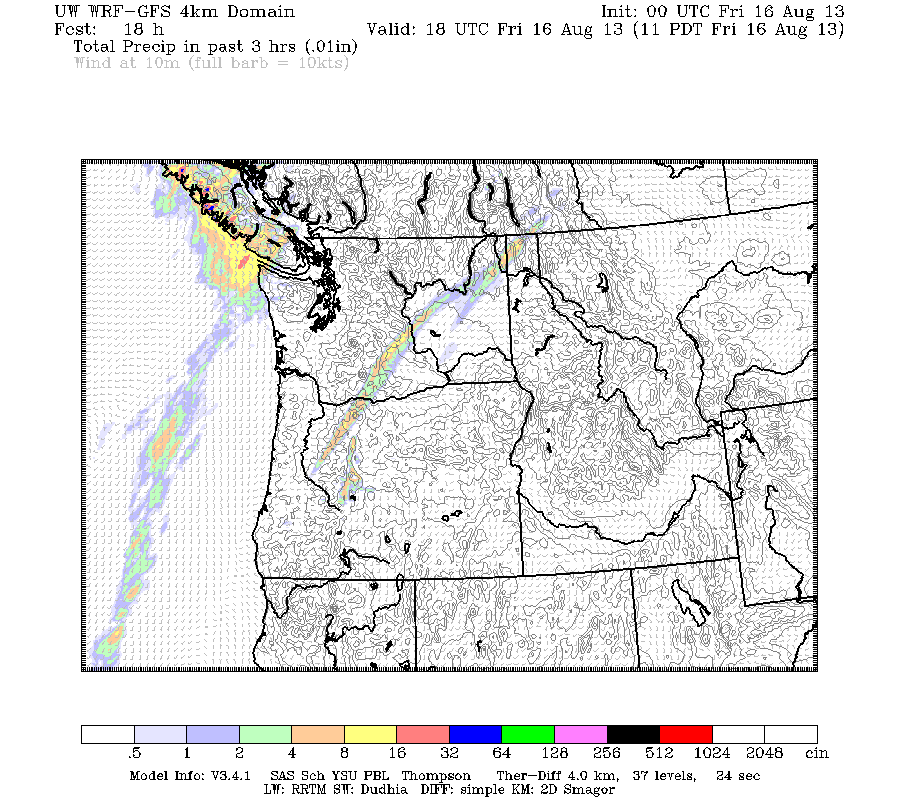 Clouds all weekend, rain today, showers on and off.