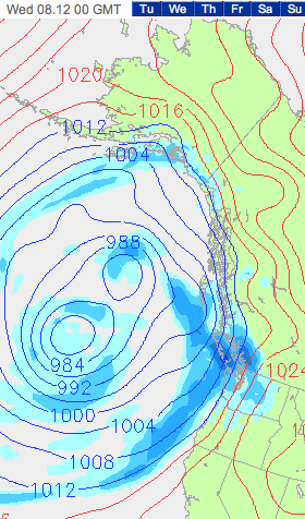 Dec 7 Forecast at 4PM rain