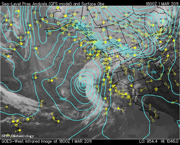 March 2 storm on March 1