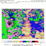 followed by another, less intense 30-60mm (pink bordering green) 4AM-4AM Tuesday/Wednesday. Mostly falling Tuesday afternoon.